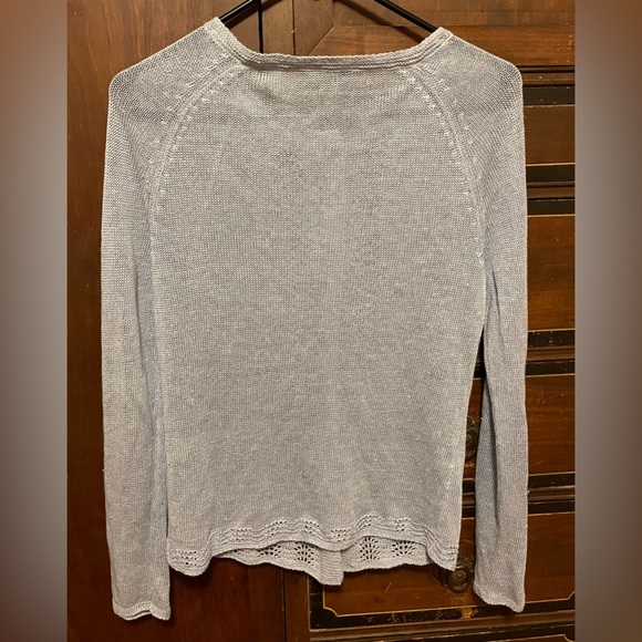 Sundance Lavender Button-Down Linen blend cardigan - Picture 3 of 4